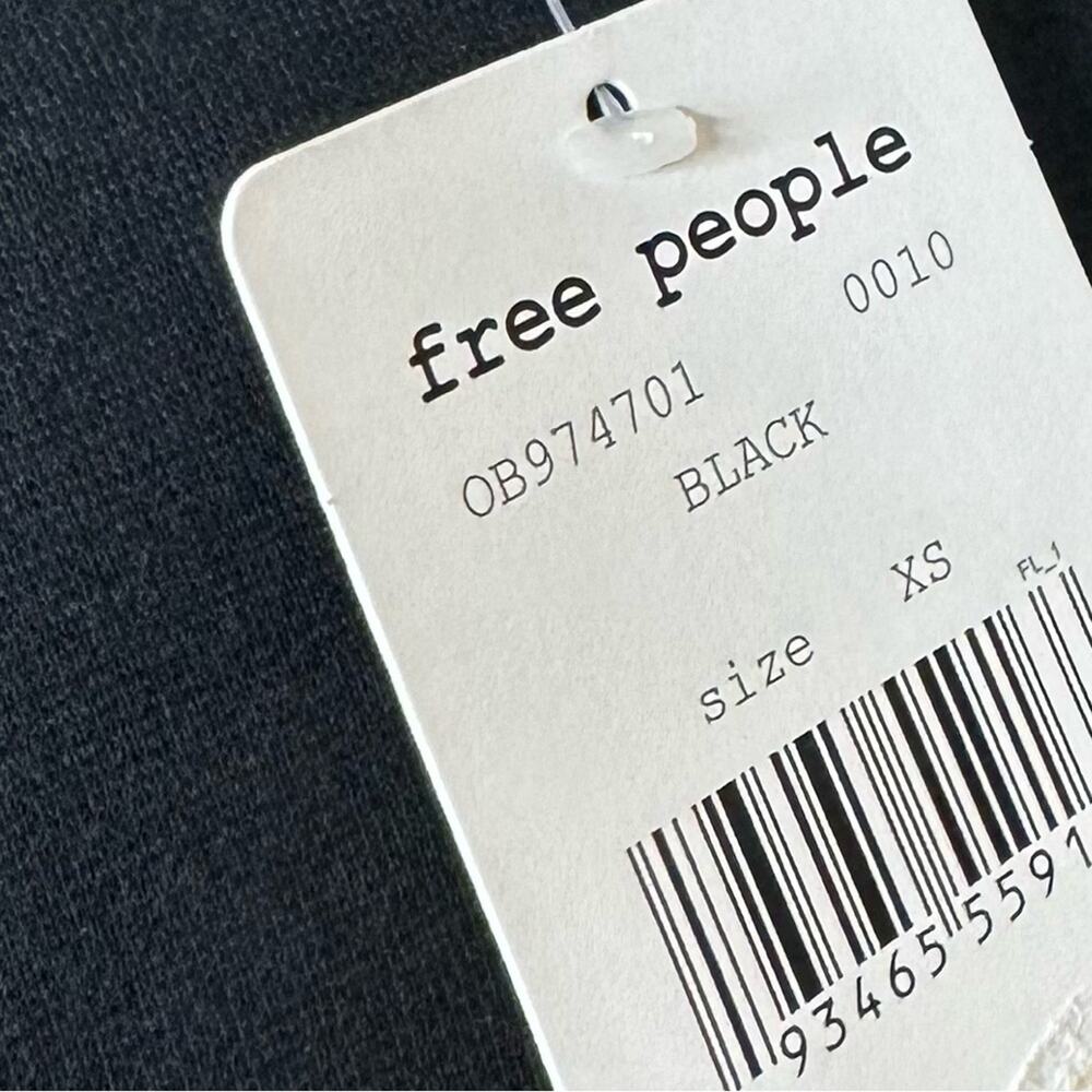Free People Merav Tank Top Black Boho Sleeveless Shirt Women's Size XS New - Picture 9 of 10